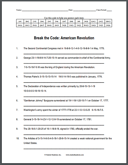 Fifth grade worksheet on the Philadelphia Campaign during the American Revolution focusing on reading comprehension