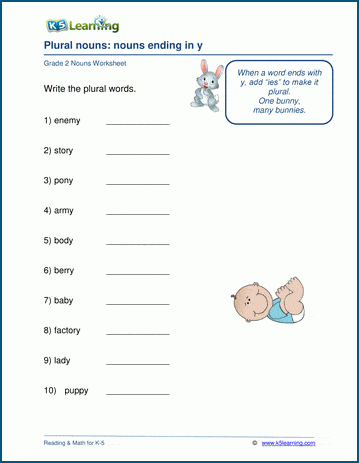 First Grade Ending Y Sort worksheet showing columns for long E and long I sounds