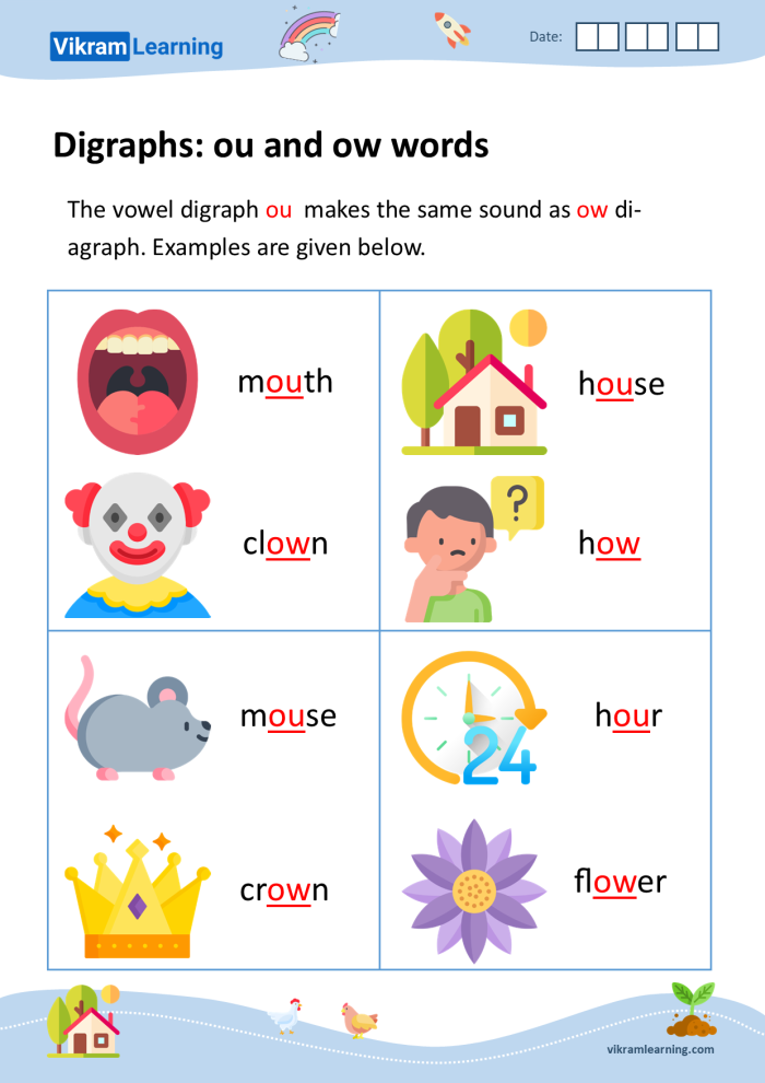 First Grade students practicing the AW vowel diphthong with a phonics worksheet