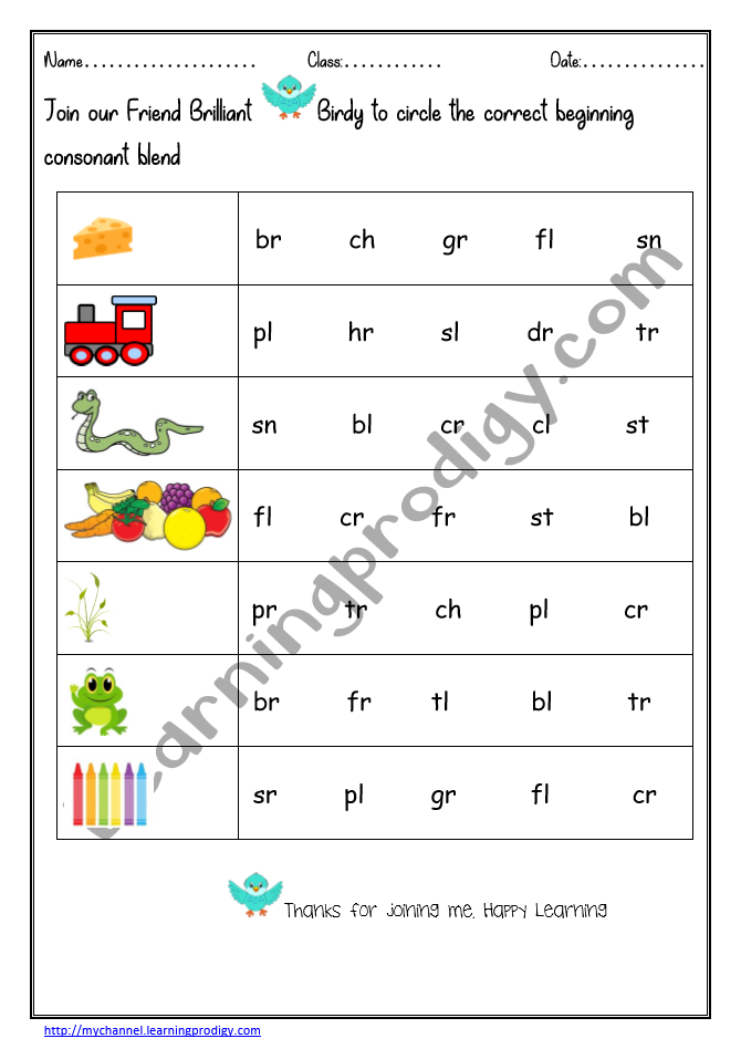 Phonics practice worksheet for beginning blends in first grade subtraction lesson 5 First Grade subtraction worksheet focusing on blending consonants for phonics practice