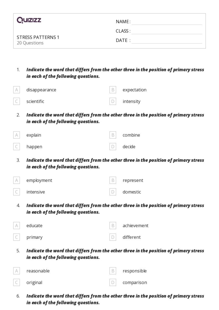 Word Patterns in Sentences Level 1 worksheet for third graders practicing phonics skills Third Grade phonics worksheet where students fill in sentences using word patterns