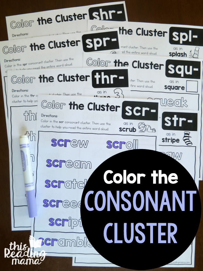 Worksheet for practicing phonics and spelling with common consonant blends for fourth graders
