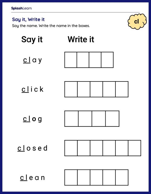 Blending Consonants exercise for young learners in grade one, image 22 First Grade phonics worksheet focusing on blending consonants for subtraction practice