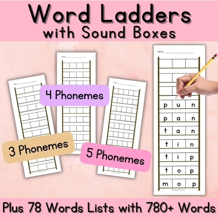 Phonics word ladder activity worksheet for young learners in geography class, image four Kindergarten geography Word Ladder Challenge worksheet transforming CAT to DOG through phonics