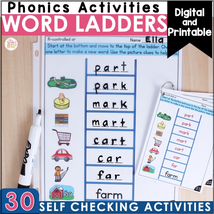 Engaging Word Ladder Challenge worksheet for young learners in geography, image 14 Kindergarten geography word ladder worksheet changing CAT to DOG with phonics clues