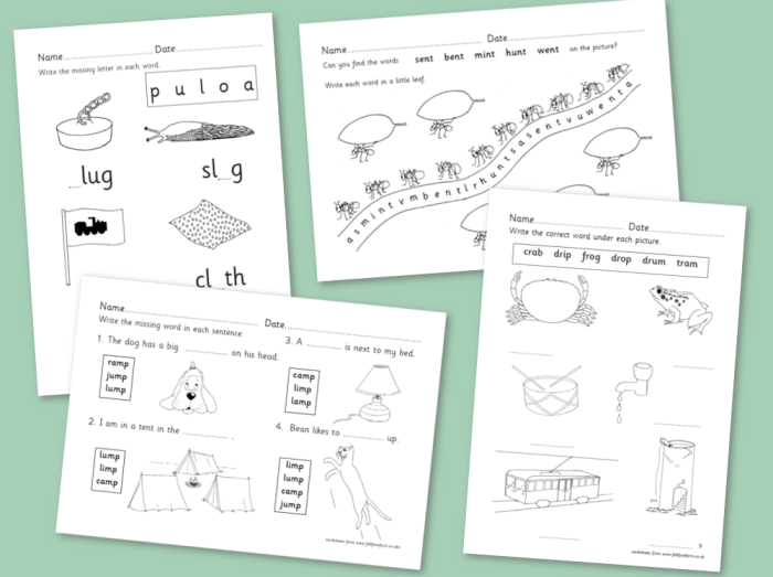 Subtraction practice with consonant blends worksheet for young learners, image 3 First Grade phonics worksheet focusing on blending consonants for subtraction skills