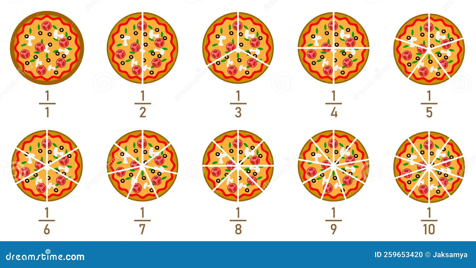 Fraction Math: Pizza Time! Worksheet for Grade 2 Colorful worksheet featuring pizza fractions for second graders