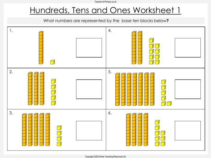 Second grade worksheet focusing on money and place value using hundreds, tens, and ones