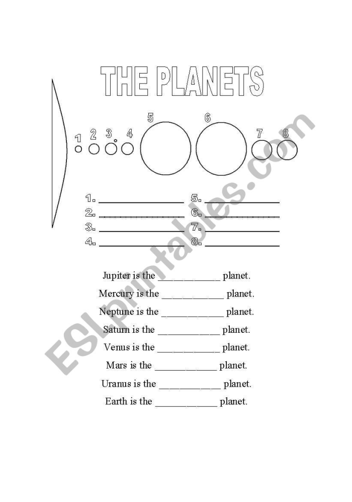 Planet name scramble activity for third graders on worksheet 25 Third grade worksheet with scrambled planet names for kids to solve