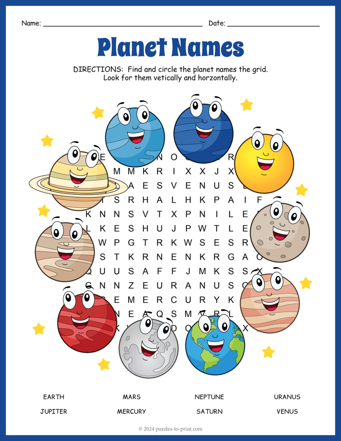 Planet name jumble activity from a third grade science worksheet for young learners Third grade worksheet with scrambled planet names for kids to solve