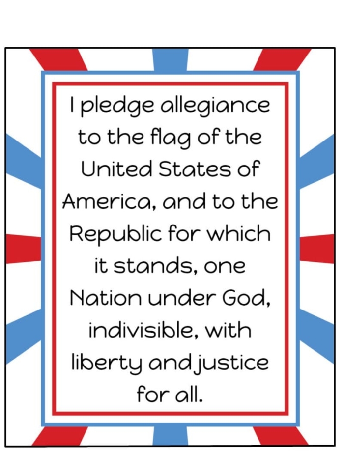 Pledge of Allegiance Coloring Sheet for Beginning Readers Grade 1 First grade students coloring and learning the Pledge of Allegiance with phonics activities worksheet 19