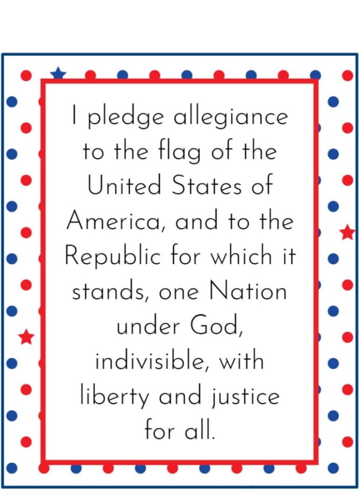 Pledge of Allegiance Coloring Sheet for Beginning Readers First grade students coloring and learning the Pledge of Allegiance with phonics activities on worksheet 15