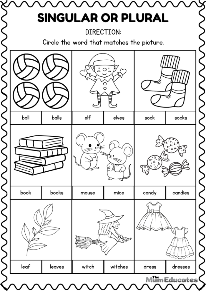 Practice plural noun formation with It’s Grammar Time: Plural Nouns worksheet number three Second grade worksheet focused on forming plural nouns with pictures and exercises