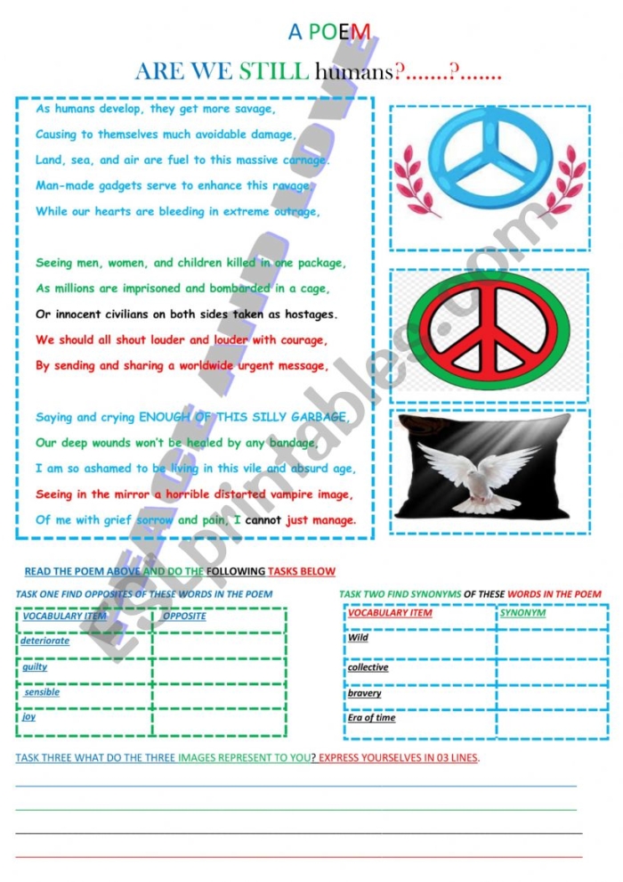Printable Poetry Worksheets for First Grade