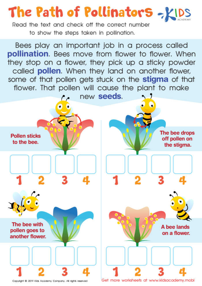 Fourth Grade Flowers in Love Pollinators Word Search worksheet showing various pollinator names