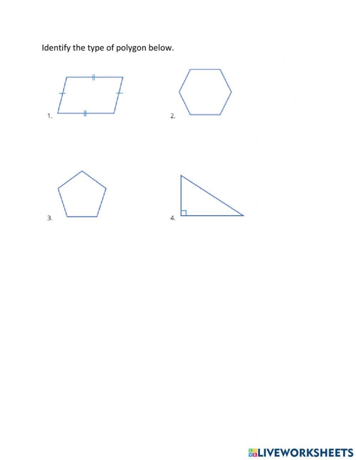 What Type of Polygon worksheet for fifth graders in Civics and Government category, image 14 Fifth grade worksheet showing various polygons for identifying regular and irregular shapes