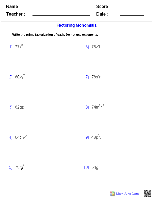A middle school student working through polynomial practice problems on a worksheet with expressions to identify and rewrite in standard form