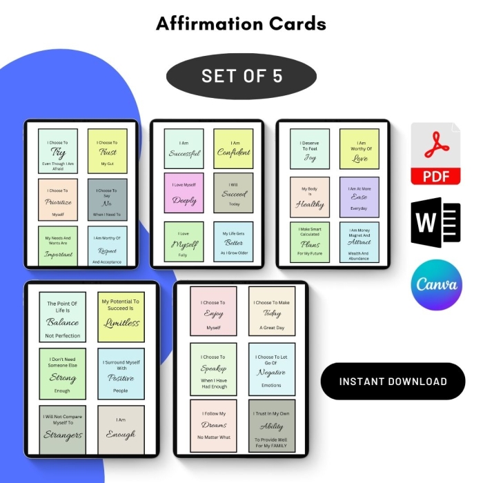 Sixth grade student working on Create Your Own Affirmation Cards worksheet for positive self-talk