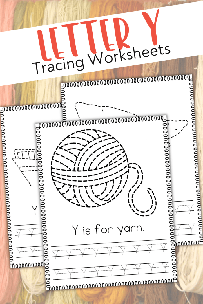 Worksheet image for kids to learn how to trace the letter Y in Spanish Practice Tracing the Letter Y worksheet for Pre-K children to enhance fine motor skills