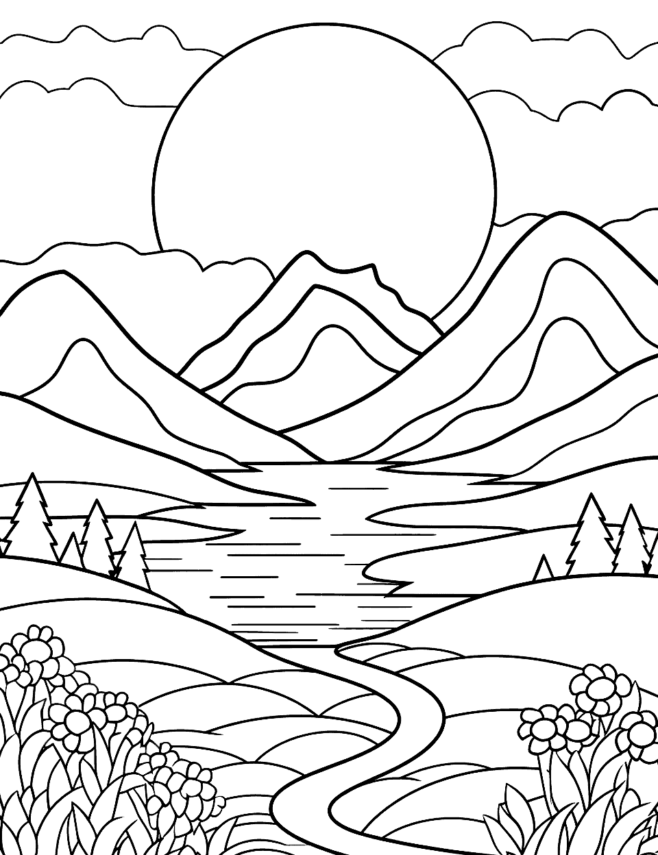 Nature-themed bugs coloring worksheet for Pre-K and Kindergarten learners, image 11 Coloring page featuring various bugs in a natural setting for young kids