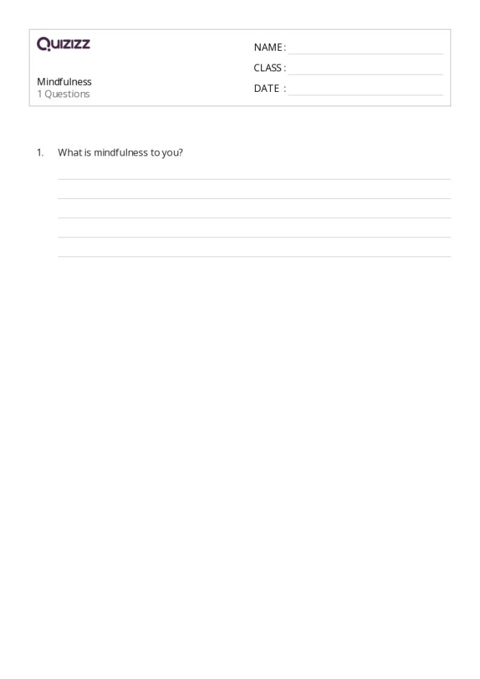 Pre-K Mindfulness Feelings Cards worksheet showing emotion adjectives for young learners