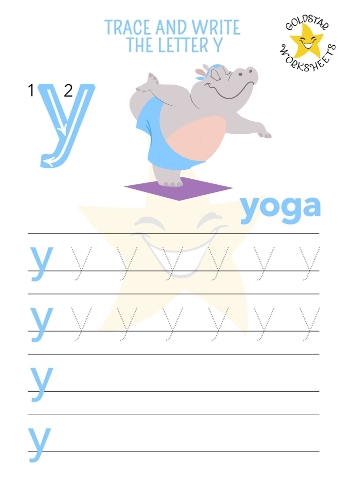 Spanish worksheet for Pre-K Worksheet for tracing the letter Y, designed for prekindergarten students to enhance fine motor skills. Practice Tracing the Letter Y worksheet for young learners in Spanish.
