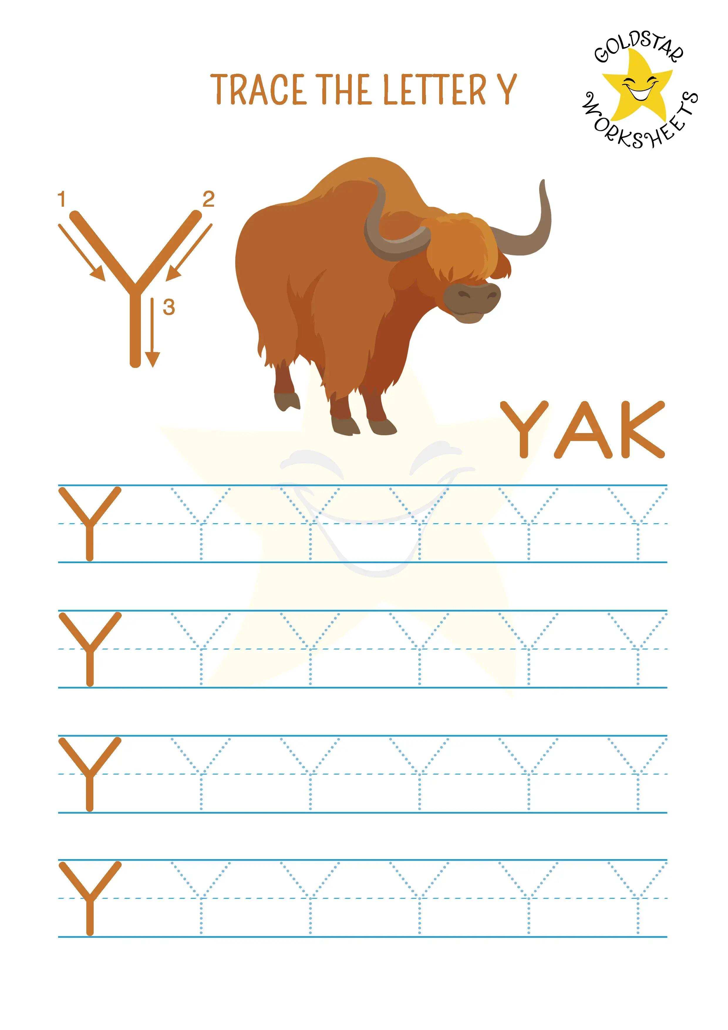 Spanish worksheet for Pre-K Tracing worksheet for the letter Y designed for pre-K students to enhance fine motor skills. Practice Tracing the Letter Y in Spanish for preschool learning activities.