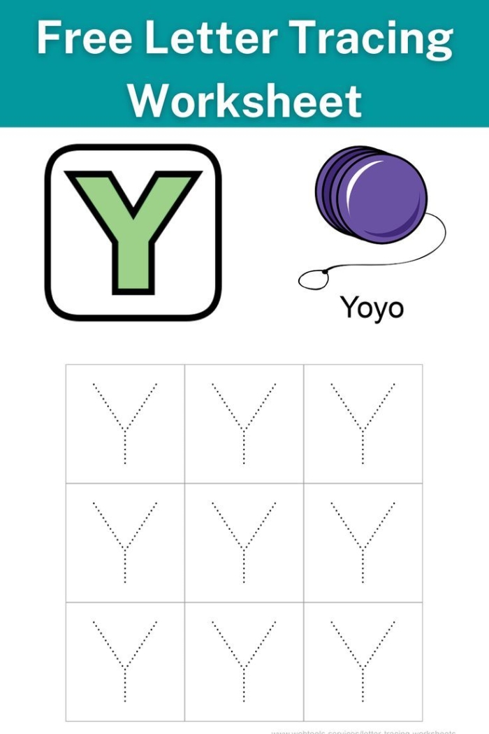Spanish worksheet for Pre-K Worksheet for tracing the letter Y, designed for pre-K children to enhance fine motor skills. Practice Tracing the Letter Y worksheet for Spanish learners in Pre-K.
