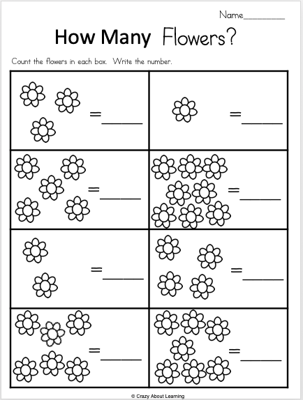 Subtraction worksheet for Pre-K A colorful worksheet featuring flowers for preschoolers to practice subtraction. Counting flowers in a fun and engaging way for young learners.