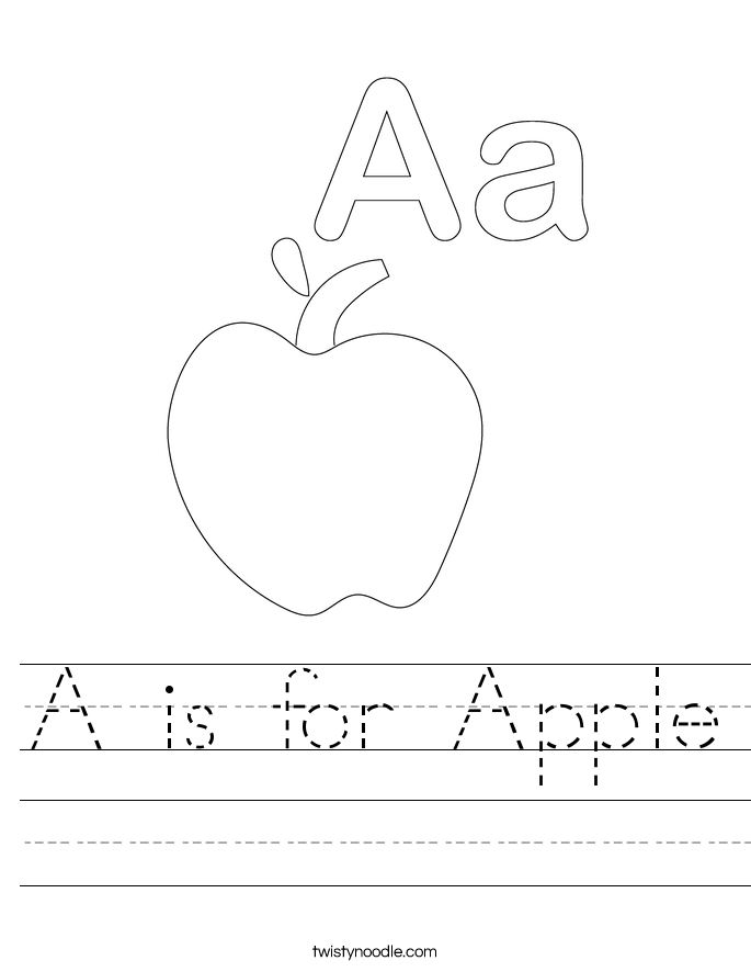 A is for Apple letter practice worksheet with apple coloring activity for preschool learners Child coloring apples and practicing tracing and writing the letter A on a Pre-K worksheet for fine motor skills development