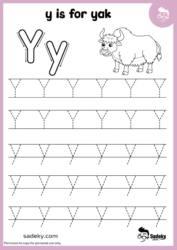 Get Ready for Reading: All About the Letter Y worksheet for Pre-K students Worksheet for preschoolers to learn about the letter Y with writing and identification activities