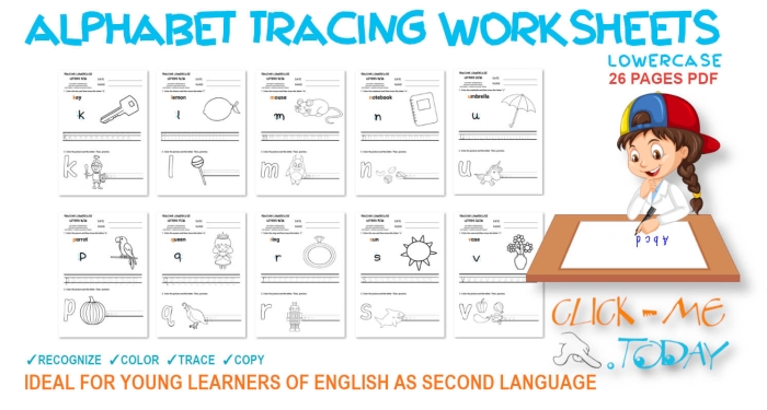 Tracing practice for lowercase letters g and q in an engaging worksheet Worksheet for tracing lowercase letters g and q for Pre-K students