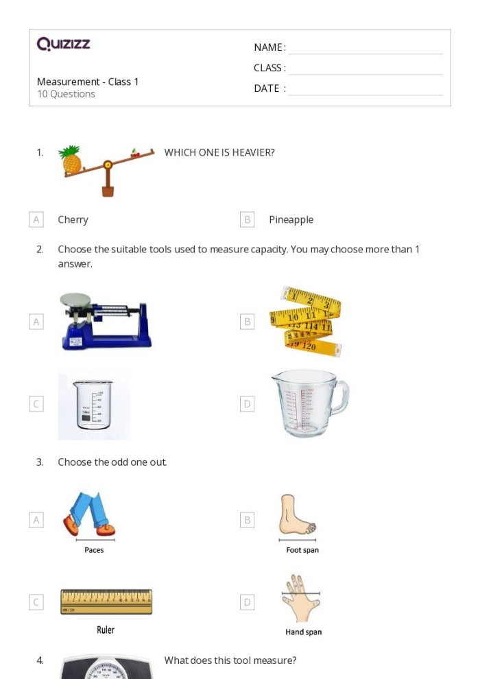 Visual guide for assessing students' understanding of measurement comparisons Measurement Comparison Assessment worksheet for Pre-K subtraction skills