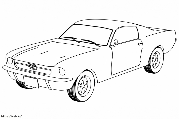 Mustang car coloring page designed for Pre-K kids to enjoy creative writing activities