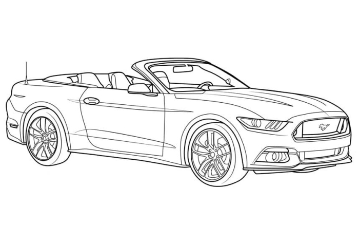 Mustang coloring page worksheet for Pre-K car enthusiasts ready to color