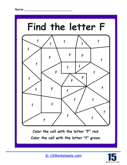 Multiplication worksheet for Pre-K Colorful worksheet featuring the letter F designed for preschool reading readiness. Get Ready for Reading: All About the Letter F worksheet for Pre-K learners.