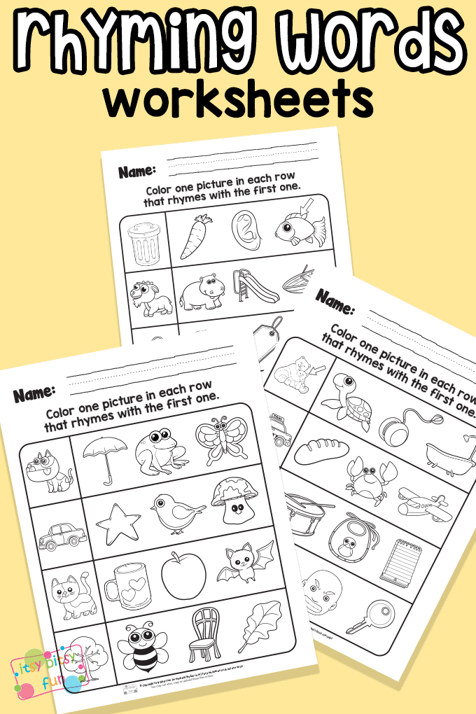 Worksheet image 24 - Fun activity to help kids learn rhyming words through matching Matching Rhyming Words worksheet for Pre-K students featuring engaging images