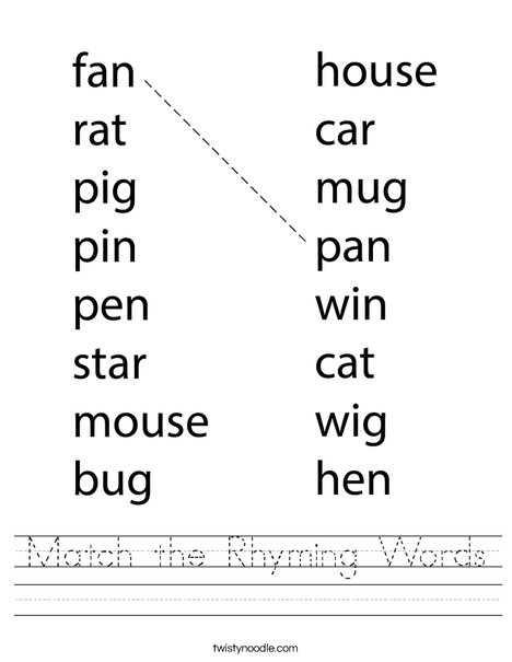 Engaging Matching Rhyming Words activity for early readers Colorful worksheet featuring rhyming pictures for Pre-K students