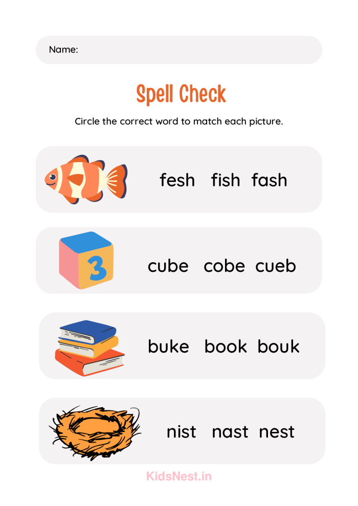 Engaging spelling activity designed for young learners in the measurement category Worksheet for assessing spelling skills titled "Can You Spell That?" for Pre-K students