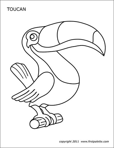 Color the Toucan activity sheet for young learners in Civics and Government, image 23 Pre-K civics worksheet featuring a toucan to color and learn