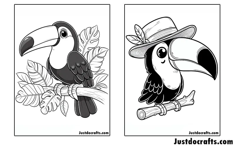 Creative toucan coloring activity for young learners, worksheet image 7 Color the Toucan worksheet for Pre-K Civics and Government class, page 7
