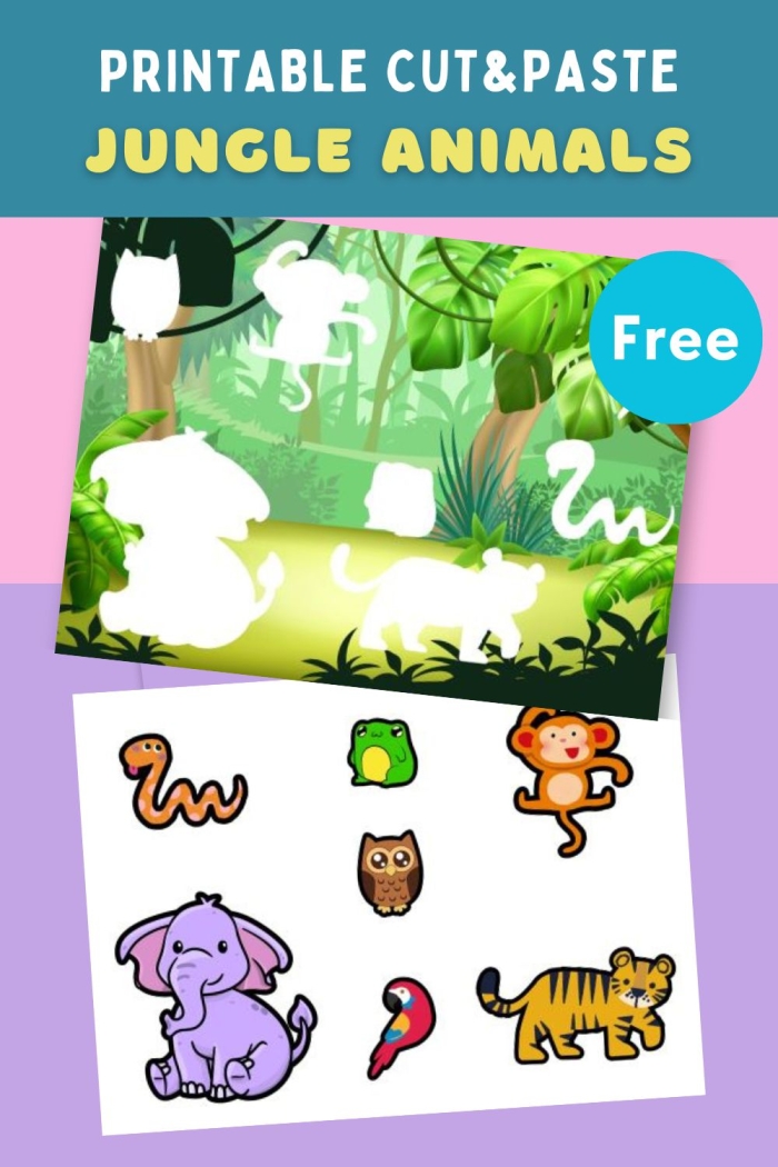 Pre-K Vocabulary activity featuring flying, swimming, and crawling animals, image 21 Animal Cut and Paste worksheet for Pre-K with animals to sort by movement