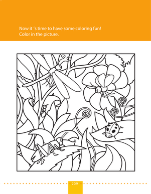 Bugs in Nature worksheet for Pre-K and Kindergarten science fun, image 24 Coloring page featuring various bugs in their natural habitat for young learners