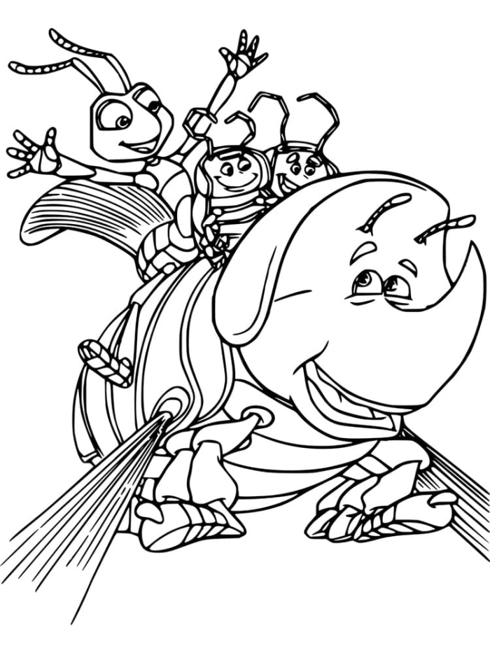 Coloring activity featuring nature bugs for young learners worksheet 16 Pre-K kids coloring a bugs in nature worksheet with various insects