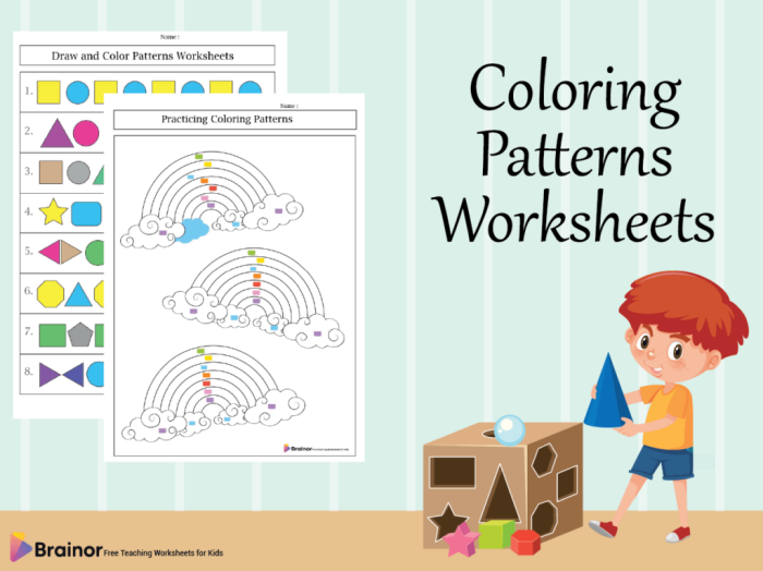 Creative Color Patterns activity for young learners in Physical Science grade 18 Pre-K children forming colorful sequences on a Color Patterns worksheet for early math skills