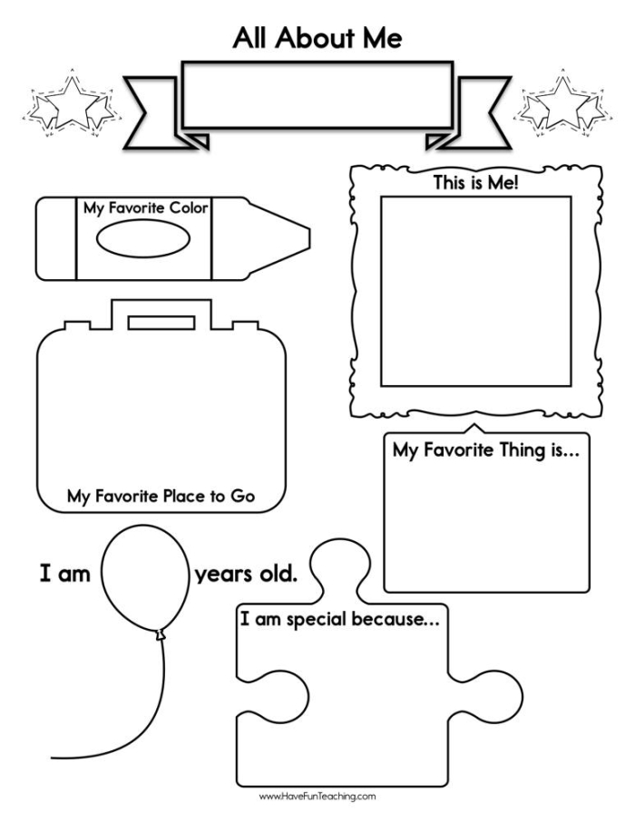 Worksheet 10 for young learners practicing getting-to-know-you activities Pre-K All About Me and You worksheet for comparing and writing