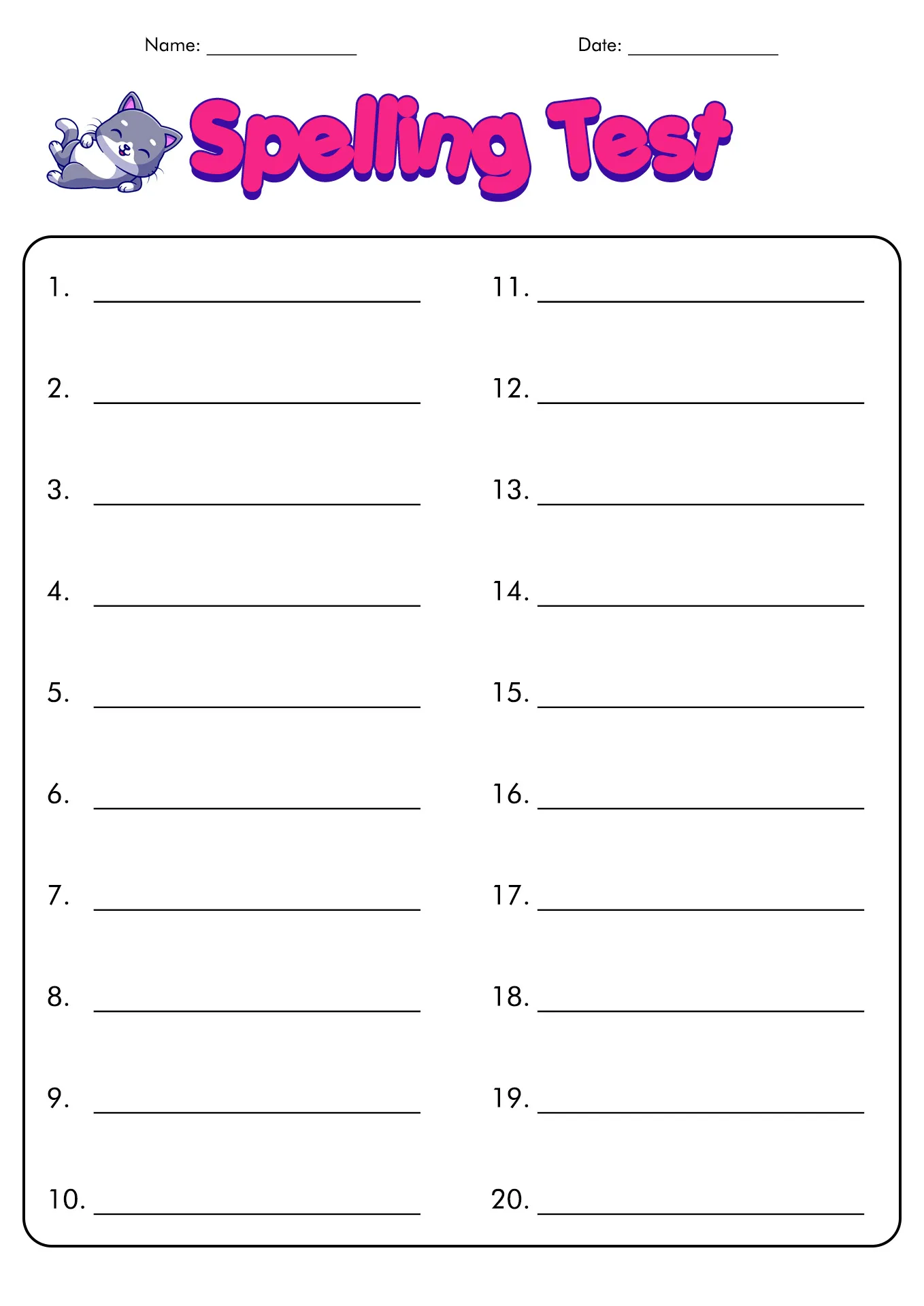 Pre-K student practicing early spelling skills on a Starting Spelling Assessment worksheet