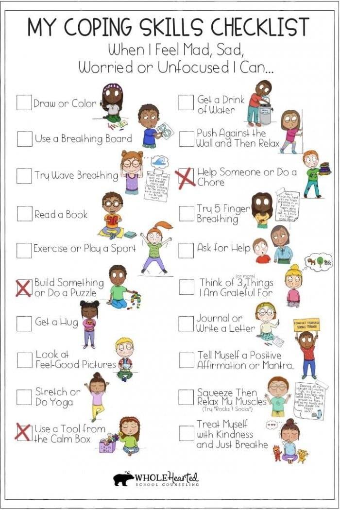 Pre-K students using Mindfulness Feelings Cards to identify emotions in this worksheet