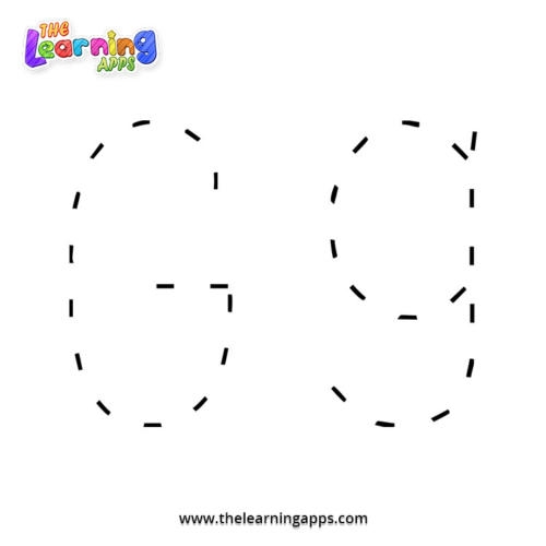 Practice tracing the letter G on a fun prekindergarten writing worksheet for early learners Pre-K handwriting worksheet showing kids tracing lines and the letter G to build fine motor skills