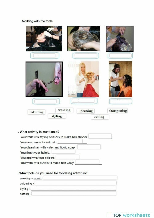 Child drawing their hairstyle in a mirror on an All About My Hair worksheet
